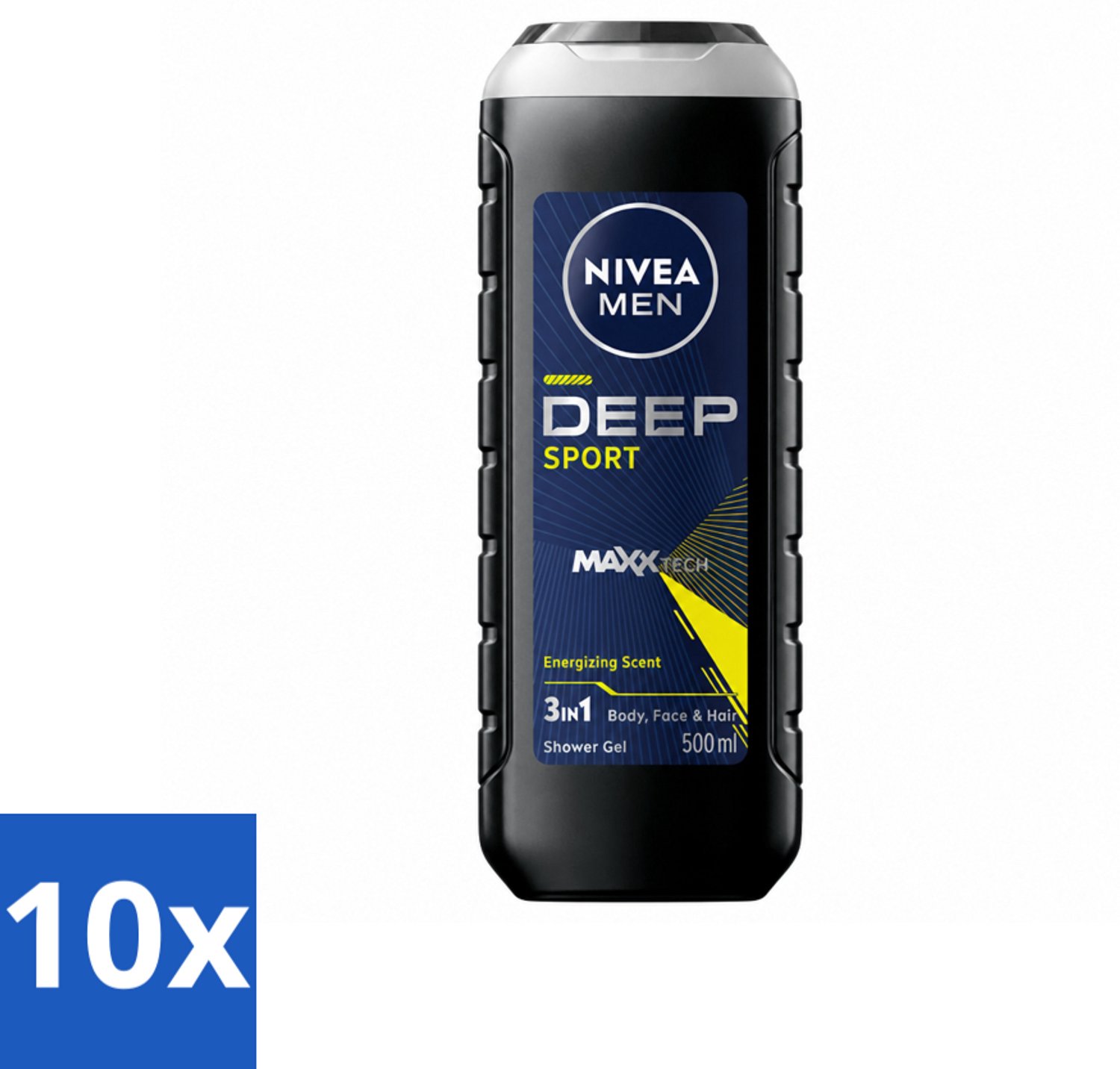 10 x NIVEA MEN - Douchegel - Deep Sport - 500 ml - Voordeelverpakking - 10 stuks