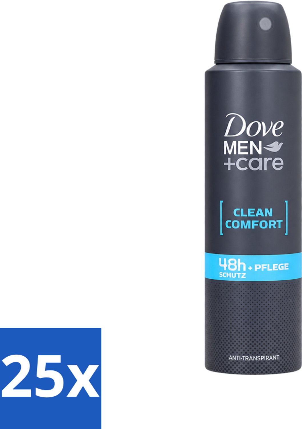 25 x Dove Men+Care - Clean Comfort - Deospray - Anti-Transpirant - 150 ml - Voordeelverpakking - 25 stuks