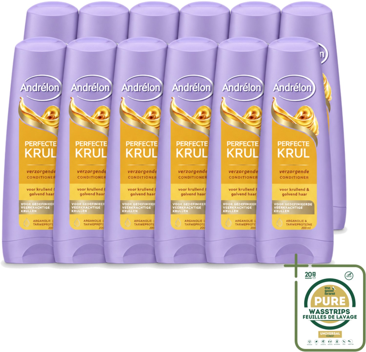 12 x Andrélon – Conditioner – Perfecte Krul – 200 ml - Wasstrips - Krullen Verzorgen - Krullen Pluisvrij - Krullen Zacht - Krullen Flexibel - Krullen Gedefinieerd