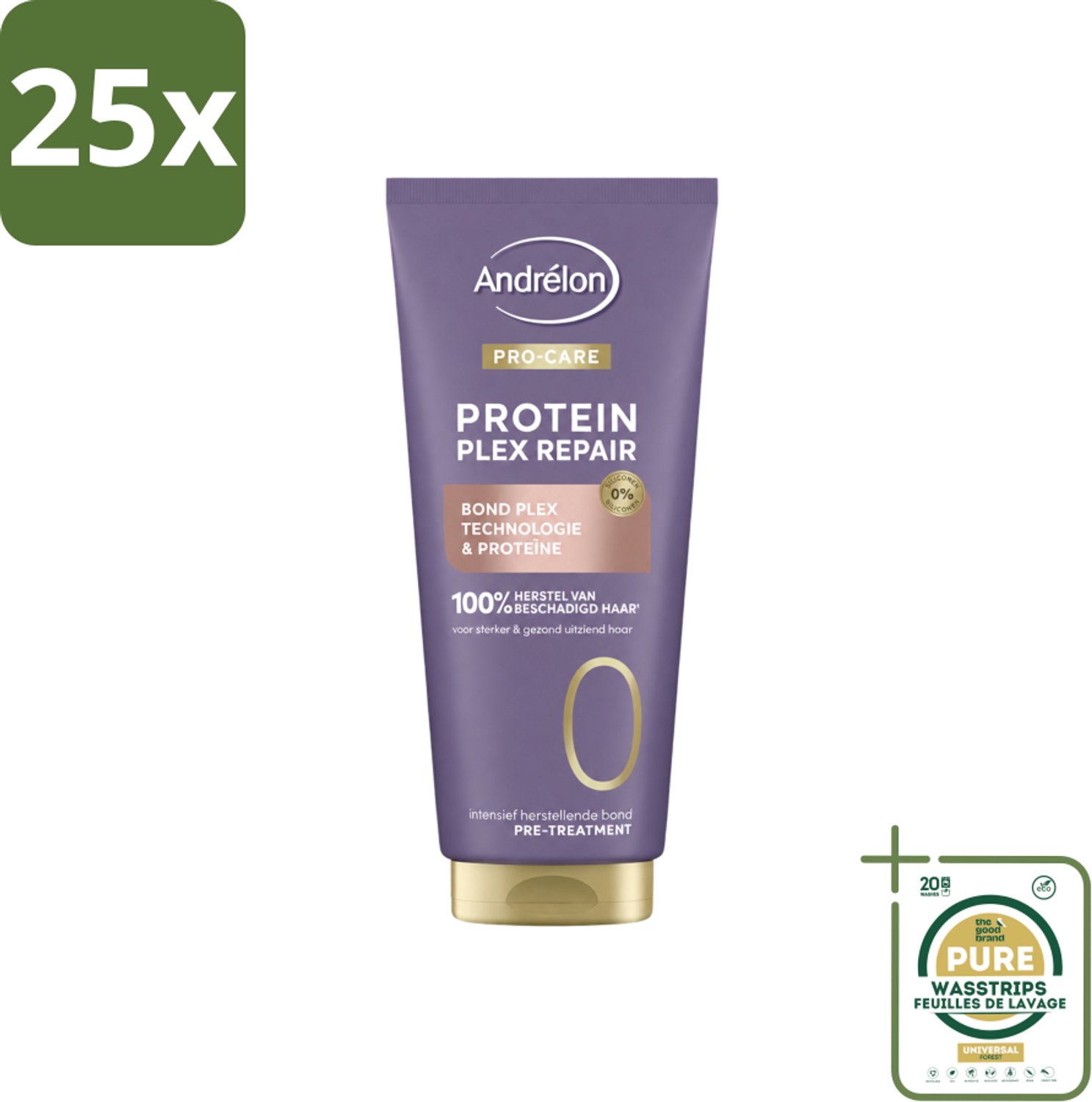 25 x Andrélon – Pre-Treatment – Pro Care Protein Plex Repair – 170 ml - Wasstrips - Haarverzorging - Haarbescherming - Haarherstel - Pre-shampoo Behandeling - Beschadigd Haar