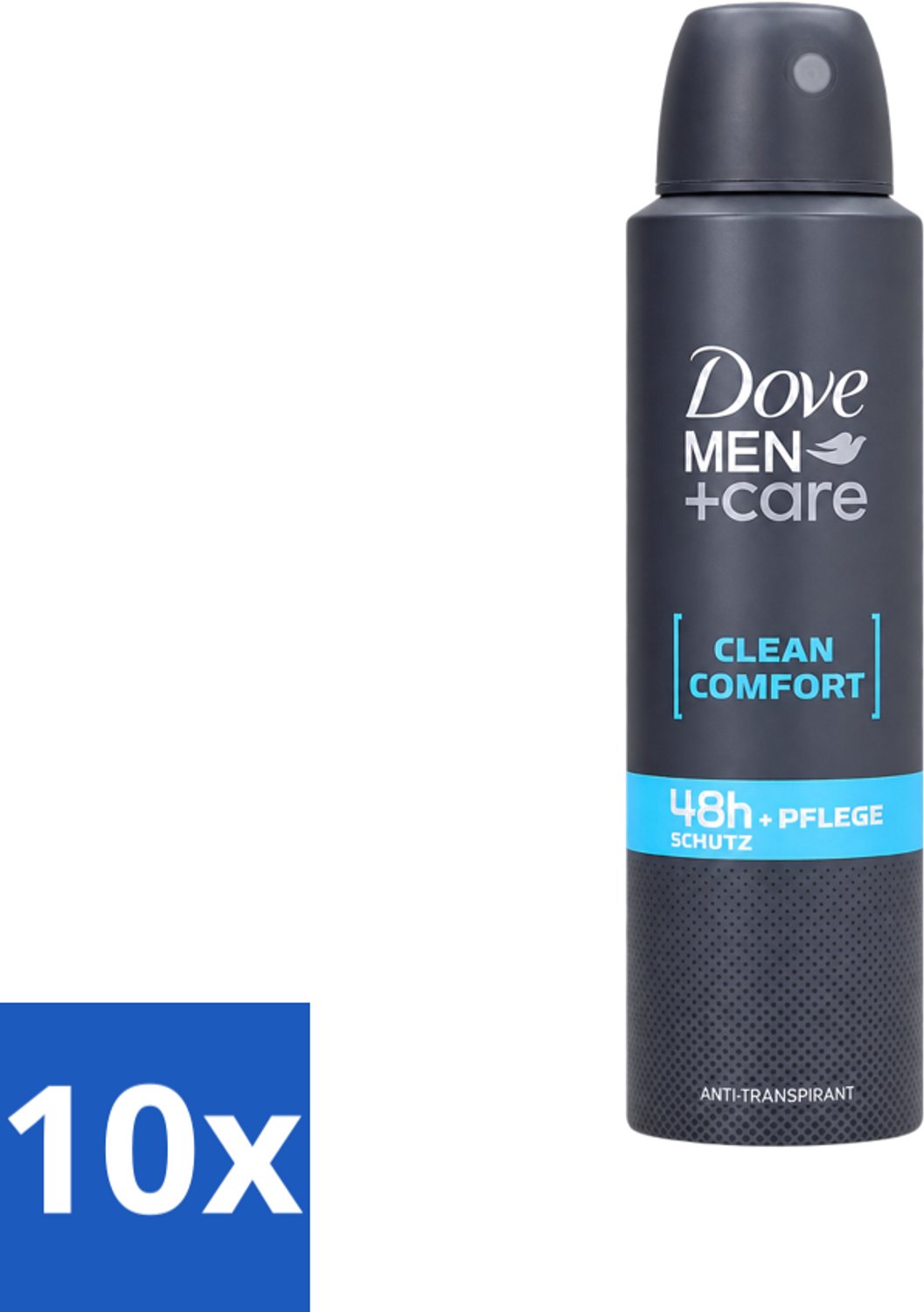 10 x Dove Men+Care - Clean Comfort - Deospray - Anti-Transpirant - 150 ml - Voordeelverpakking - 10 stuks