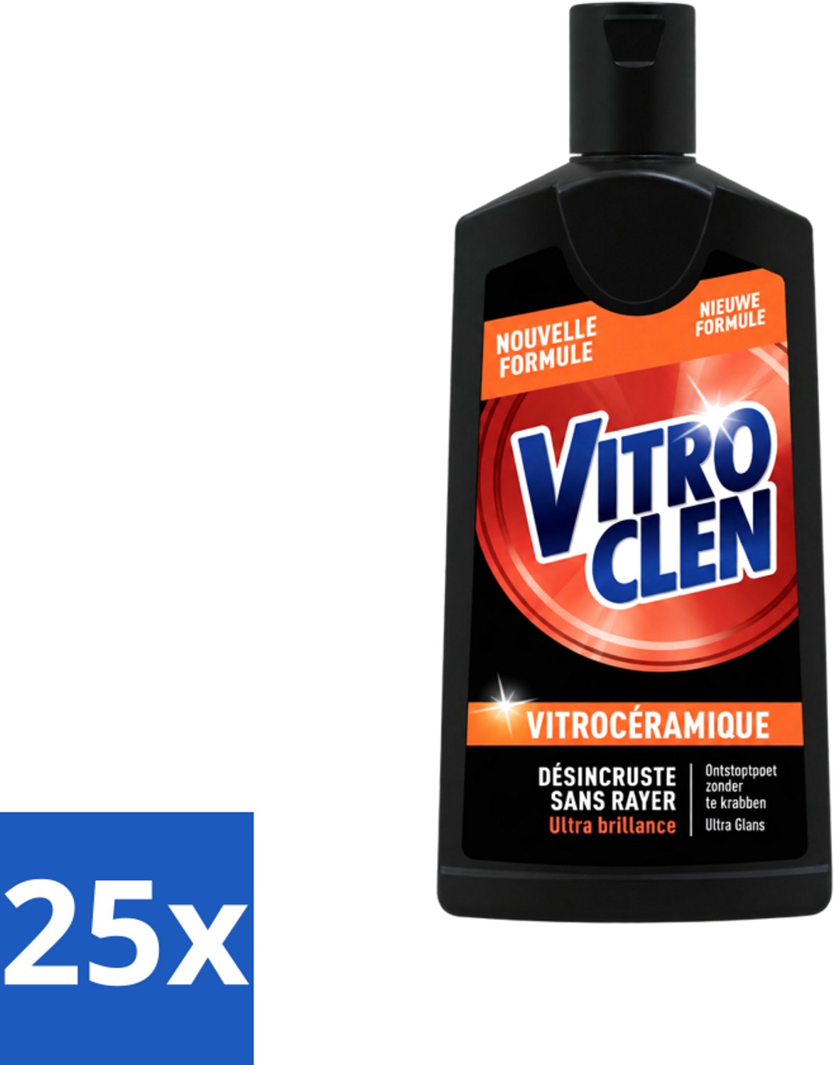 25 x Vitroclen - Kookplaatreiniger - Keramisch & Inductie - Ultra Glans - 310 ml - Voordeelverpakking - 25 stuks