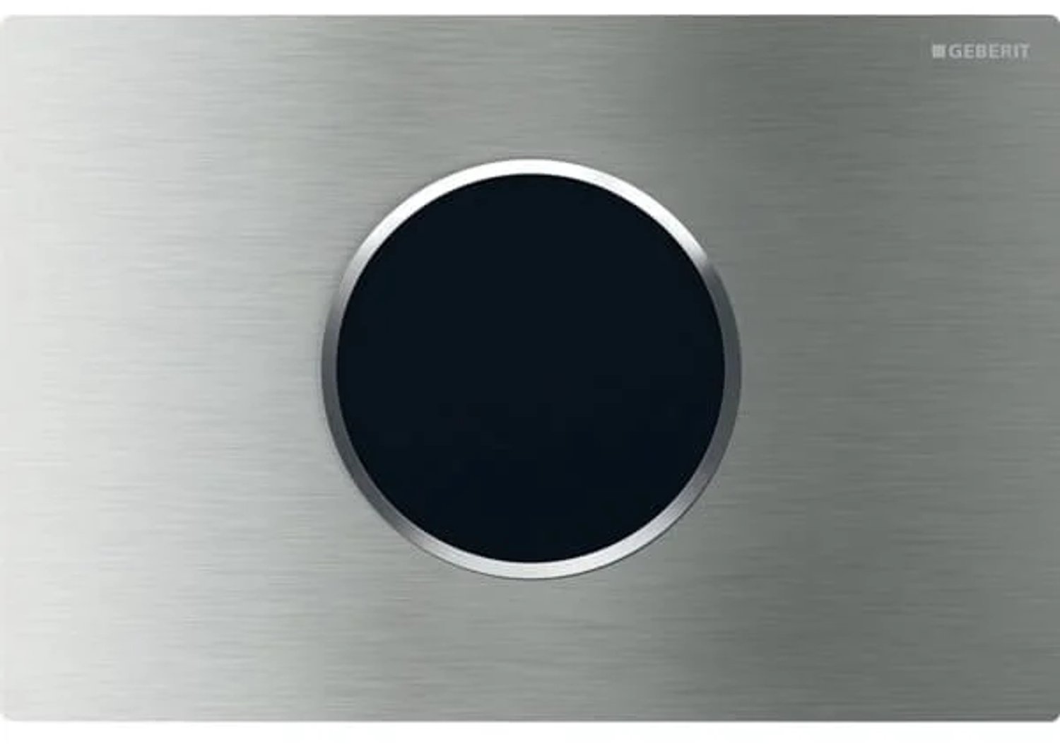 Geberit Sigma10 bedieningsplaat, rond, voor wc-sturing met elektronische spoelactivering: plaat: geborsteld, easy-to-clean-coating, designring: gepolijst, 242782SN1