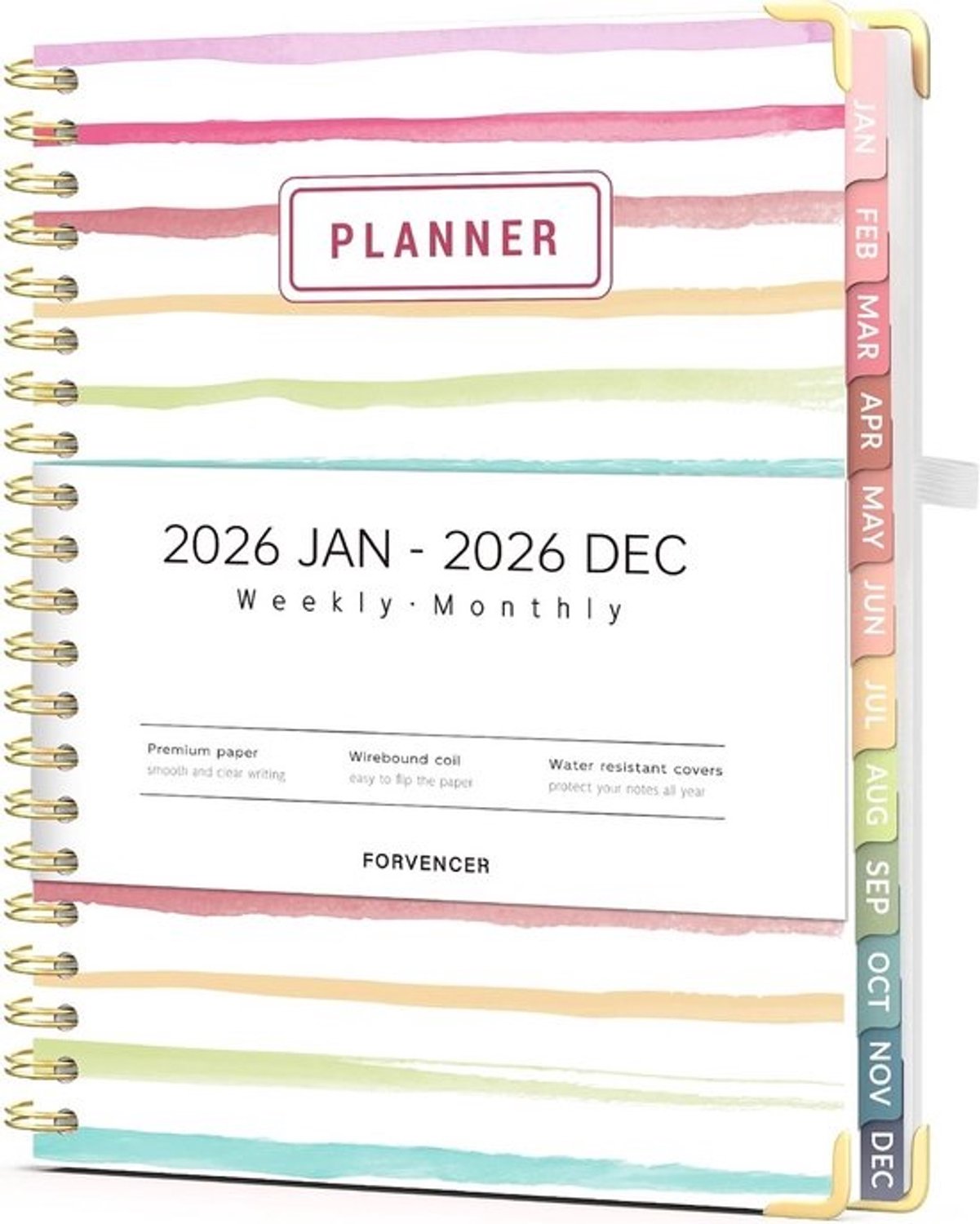 Studieplanner maand- en weekoverzicht 2025-2026 - hardcover A4 met tabs