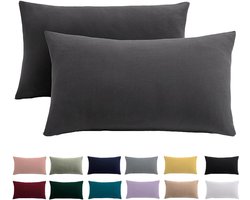 Beqnat Kussensloop, 40 x 70 cm, set van 2, kussensloop antraciet