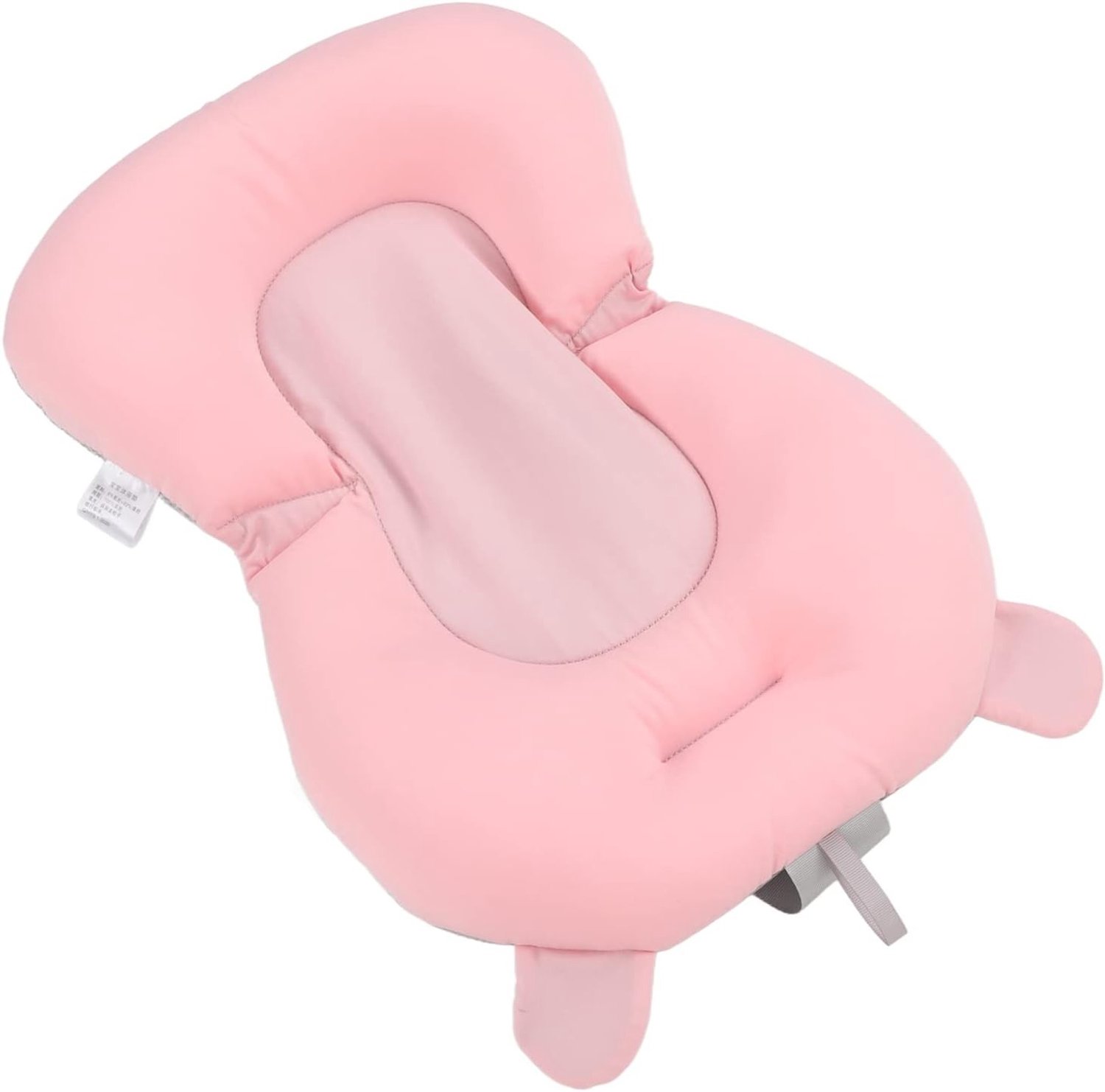 Zacht en Ondersteunend Baby Badkussen, Drijvende Badmat voor Pasgeborenen, Verstelbaar en Opvouwbaar Badbed voor Baby's van 0-12 Maanden (Roze Beer)