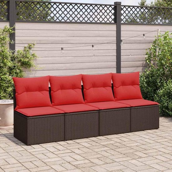 Poly rattan weerbestendig loungeset met opbergtas bruin 15.6 — afbeelding 2