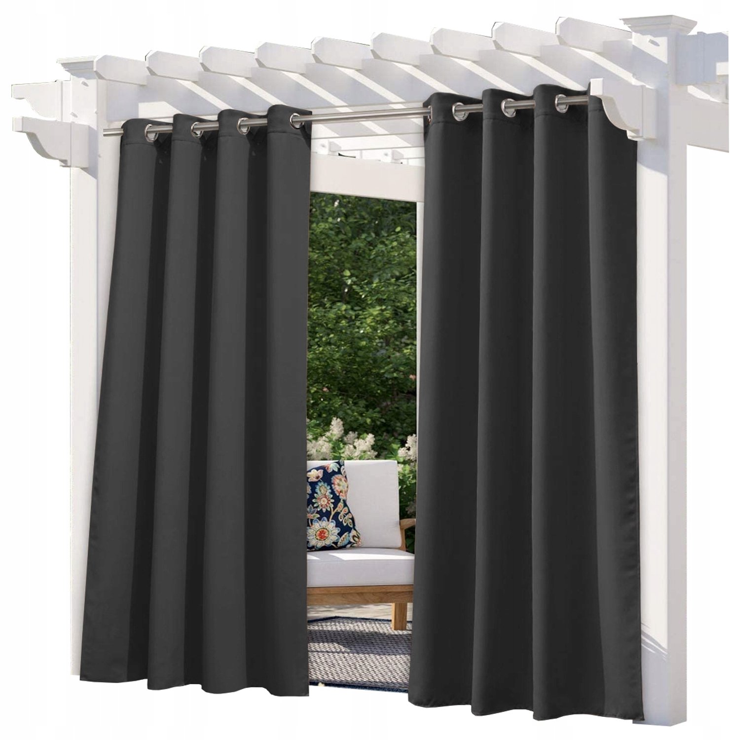 Waterdichte Tuindoek Gordijn voor Pergola/Luifel - Antraciet 155x250cm