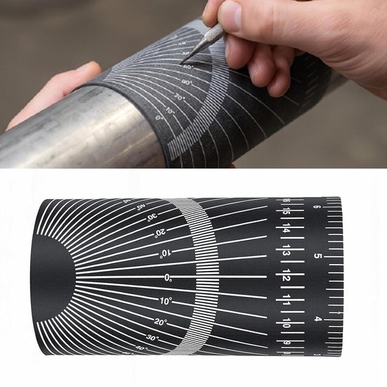 Lyrlody Pijpwikkel Rond Tape Multifunctioneel hoekmeet- en Markeergereedschap, Pijpmondpapiercirkel, Ca.400 G, voor Het Leggen van Pijpleidingen, Installateurs en Lasmarkeringswerkzaamheden — afbeelding 3