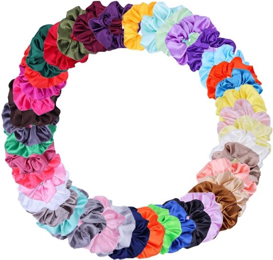 4 stuks haarelastiekjes, elastische haarbanden, zachte scrunchies, haarringen, herbruikbare elastieken, voor paardenstaart, lang haar of dikke krullende meisjes en dames, haaraccessoires, diep — afbeelding 5
