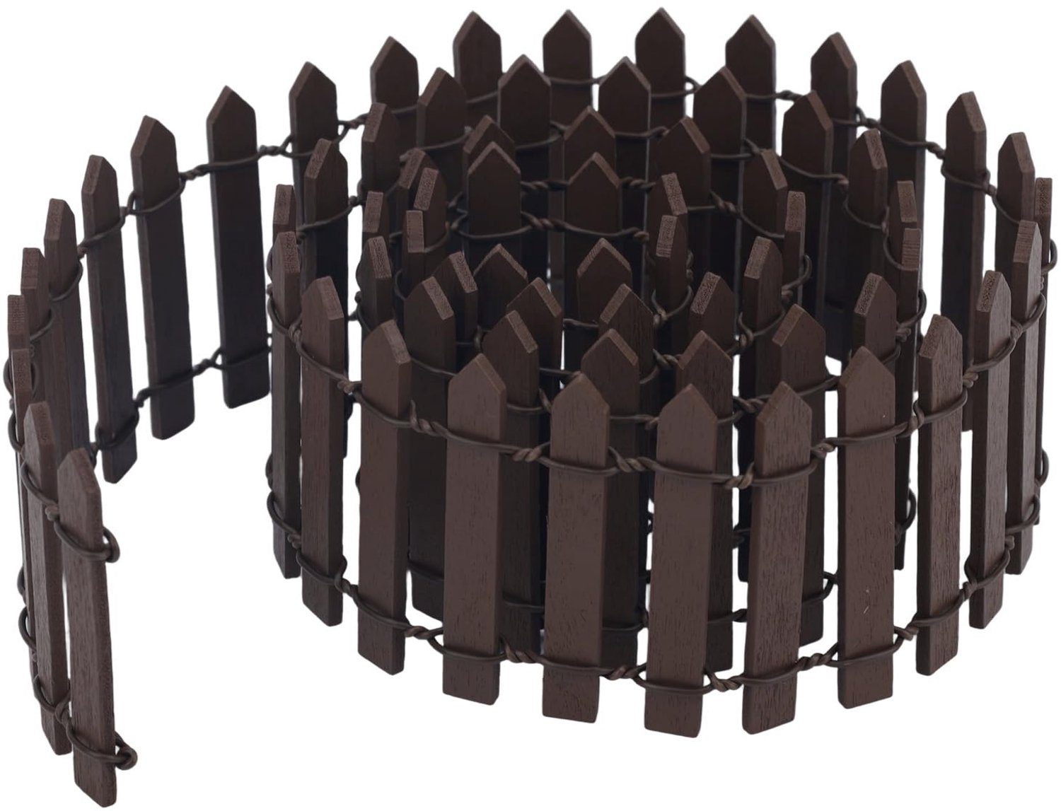 Mini Feeëntuin Hekje, 90 cm Lange Decoratieve Houten Schutting, Miniatuur Landschap Decoratie voor Poppenhuis, Knutselen, Diorama, Plantenpot (Bruin)