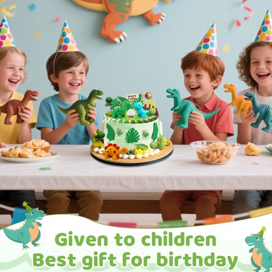 26 stuks luxe dinosaurus taartdecoratie 3D taartdecoratie Dino Cake | Feestdecoratie, dino-thema, taartdecoratie, geschikt voor baby's, kinderen, verjaardagsfeestdecoraties — afbeelding 3
