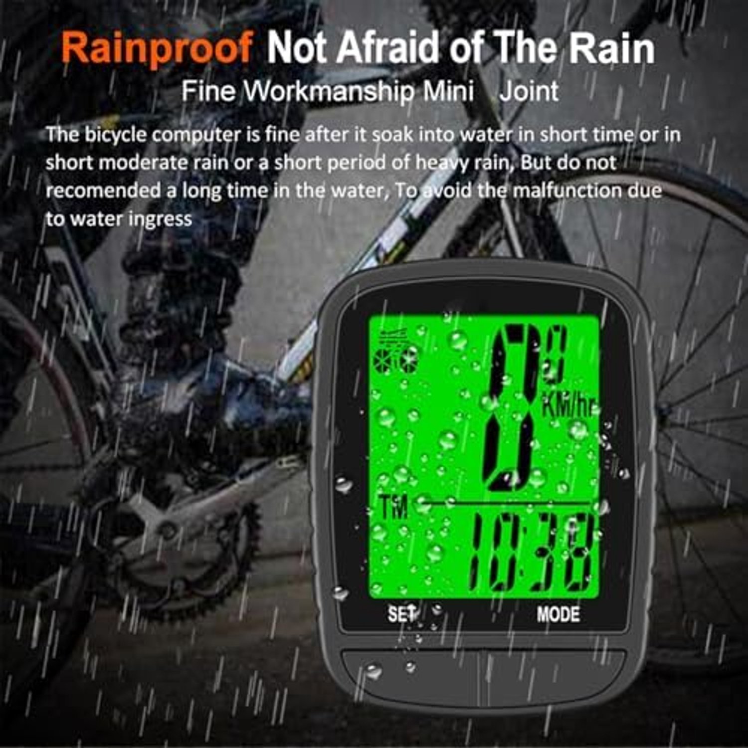 Denash Fietscomputer, Draadloze Fietssnelheidsmeter met 24 Functies Auto Sleep Wake Up Backlight, voor Fietskilometerteller ABS Fietscomputer (585 Zwart Draadloos)
