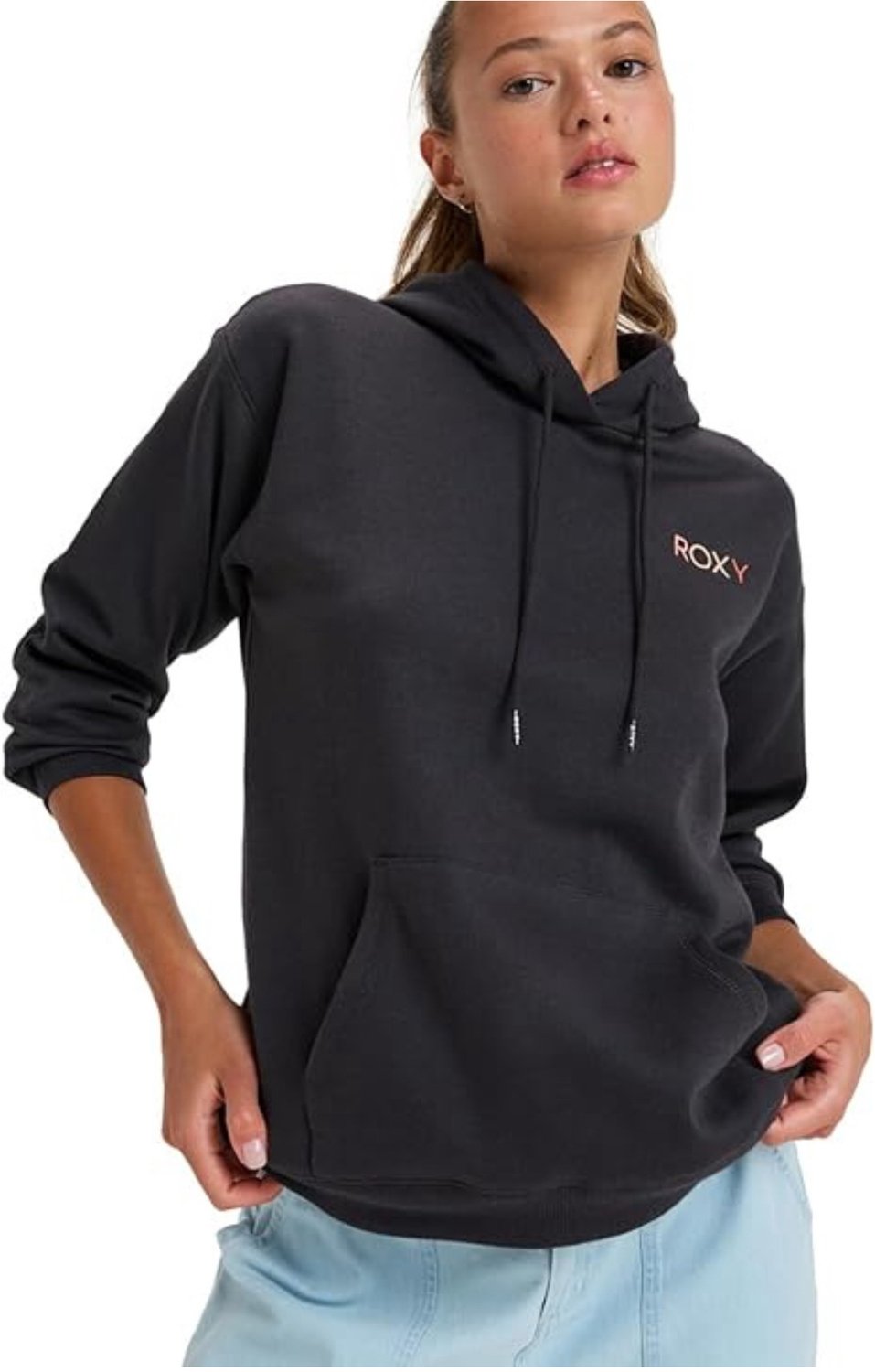 2025 Roxy Dames Saturdaze Pullover Hoodie Phantom Zwart