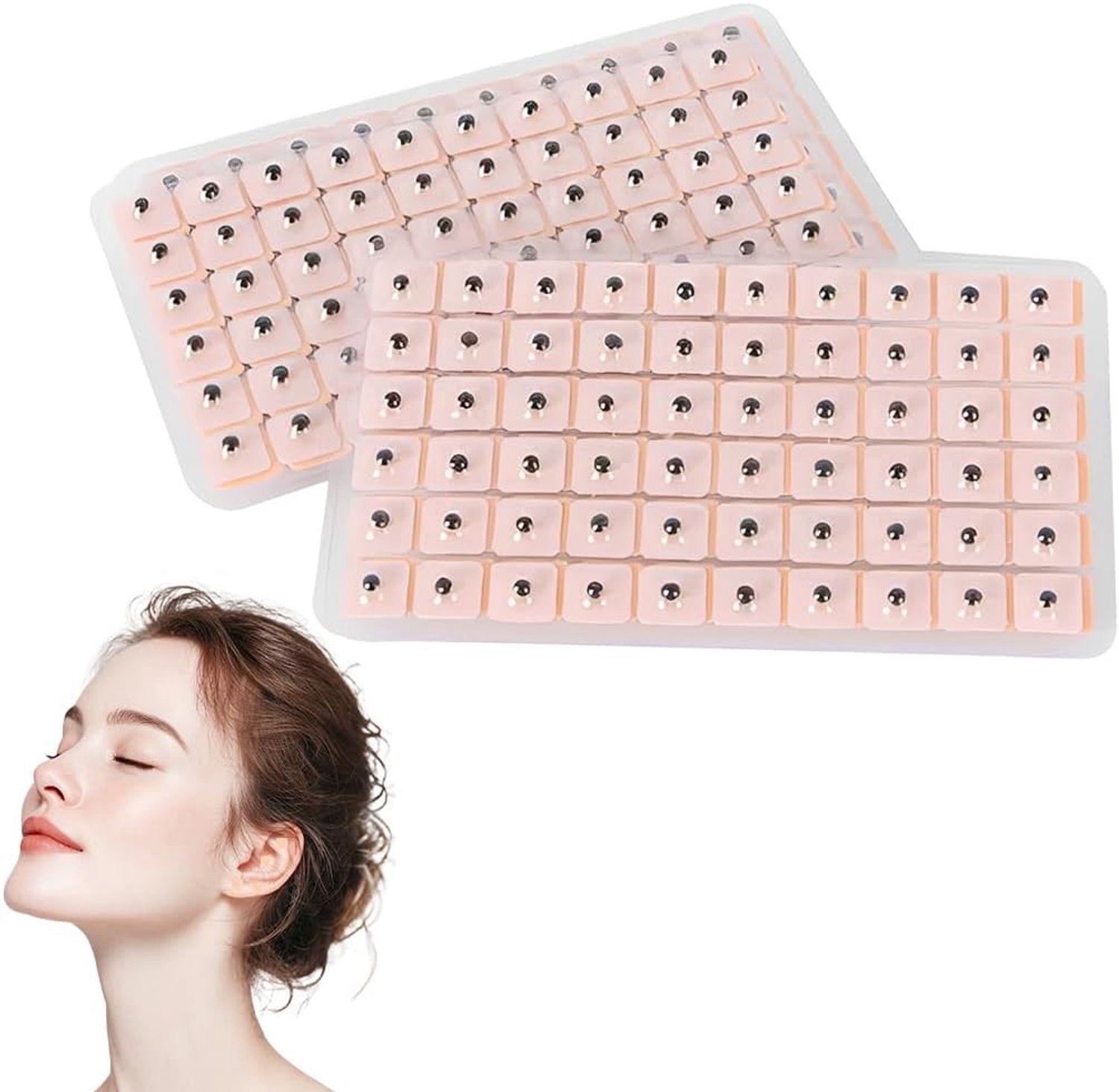 Acupuncture Oorsappen, 600 stuks, wegwerp-massageset, roze, karton, standaardformaat, voor drukontlasting, meerdere omstandigheden, therapeutische acupressuur
