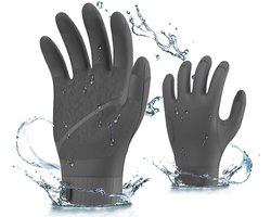 Vgo... Werkhandschoenen, naadloos, herbruikbaar, bestand tegen chemicaliën, waterdicht en antislip, voor de chemische industrie, levensmiddelen, vis (TP1147 grijs, XL, 1 paar)