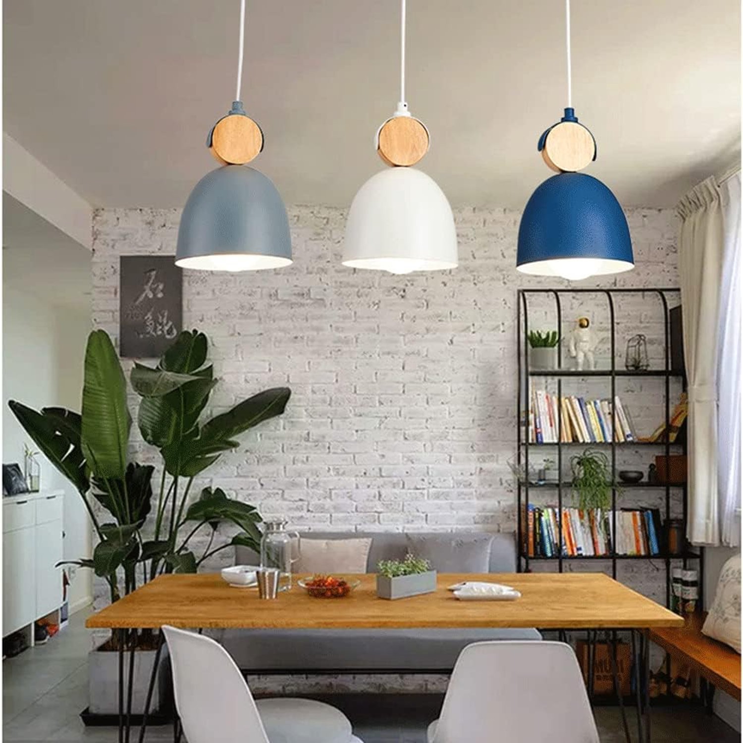 Moderne eenvoud massief houten kroonluchters - Macaron kroonluchter plafonddecoratie hanglamp smeedijzeren E27 basis hanglamp verstelbare industriële armaturen - designarmatuur, voor keukens