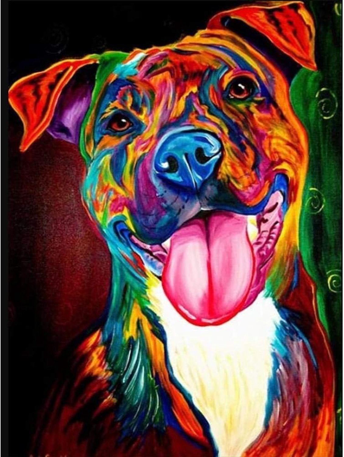 Volledige vierkante diamanten schilderij kleur hond 5D DIY mozaïek diamant borduurwerk landschap Cross Stitch Kit Home Decor Frameless-40x50cm