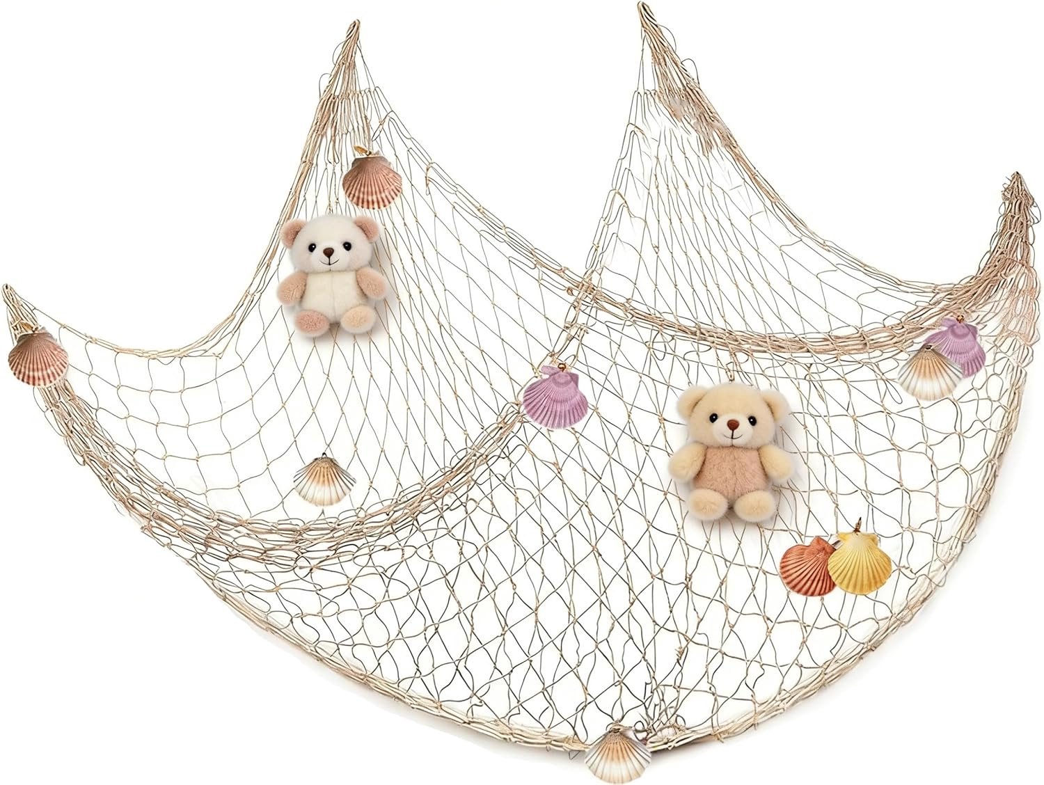 Wanddecoratie net - handgeweven visnet van katoen - natuurlijk en duurzaam - perfect voor feesten - ShopVlot