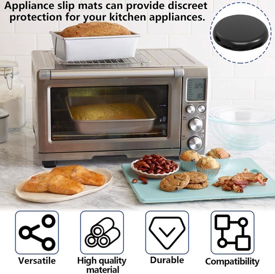 16 stuks kogelrollen voor keukenapparaten, verborgen glijders voor keukenapparaten, compatibel met heteluchtfriteuses, koffiezetapparaten, mixers, als glijplank en wielen voor — afbeelding 4