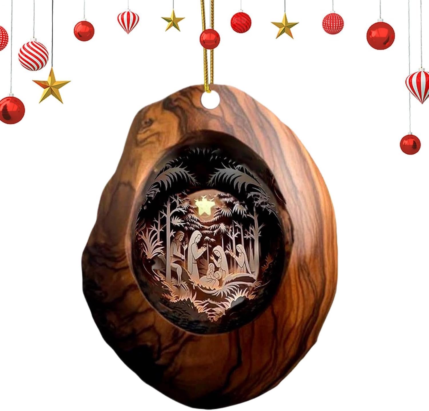 Kerstboom Kerststal Versieringen 2D Acryl Hanger