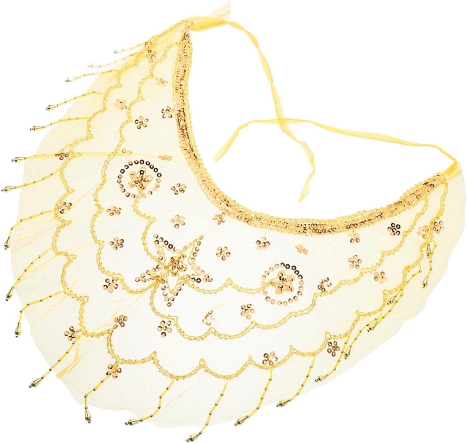 Pailletten Buikdanser Sjaal met Ademende Polyester Stof Veelzijdige Styling voor Dames Elegant Masker voor Halloween Cosplay Feestaccessoires