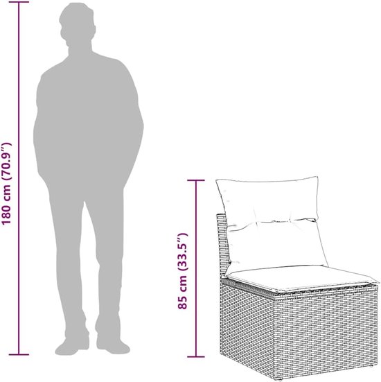 Poly rattan waterdichte opbergtas loungeset bruin 2 delig — afbeelding 3