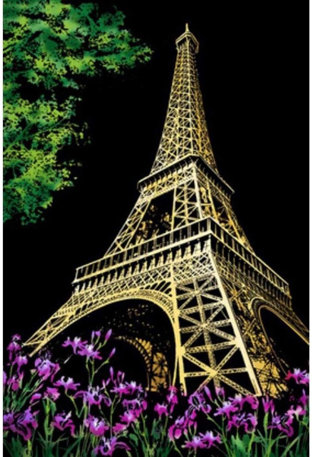 Volledige vierkante boor bloemen onder de toren 5D DIY Diamond schilderij Kit borduurwerk Cross Stitch 5D Home Decor Frameless-40x50cm