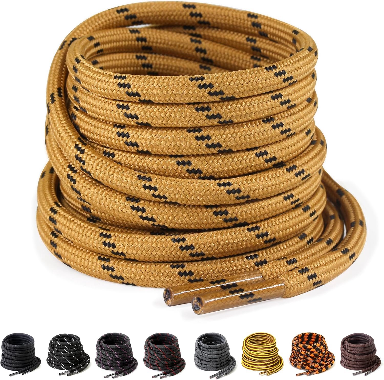 Sterke Ronde Schoenveters, Premium Zwaar Belastbaar 4,5 mm Dikke Veters voor Schoenen, Laarzen, Werk & Hiken