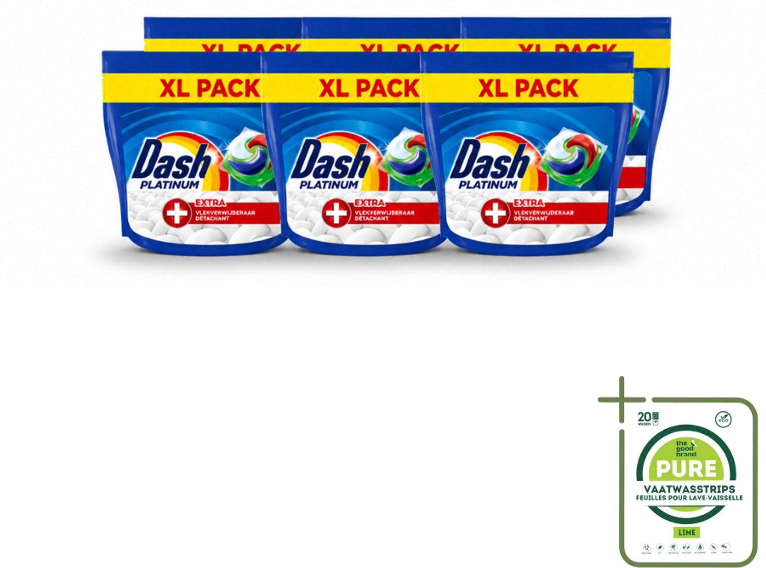 6 x Dash – Wasmiddelcapsules – 4in1 Pods + Extra Vlekkenverwijderaar – 35 capsules - Grootverpakking - Vaatwasstrips - Wasmiddel - Vlekverwijdering - Wasmachine - Wasmiddel Pod - Krachtige Reiniging