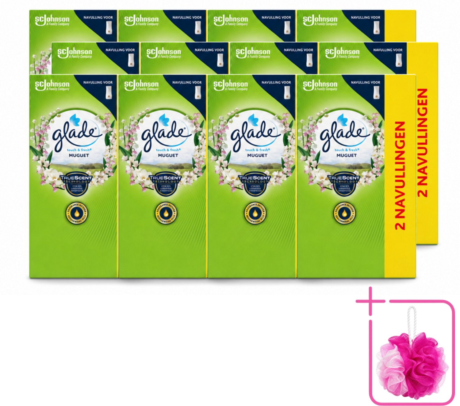 12 x Glade - Touch & Fresh Navulling - Lelietje-van-dalen - 2 × 10 ml - Bulkverpakking - Navulling Muguet - Douchemop - Glade Touch & Fresh