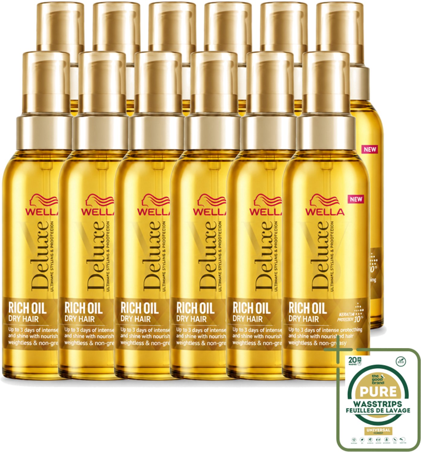 12 x Wella – Deluxe Oil Rich – Haarolie – 100 ml - Haarolie - Glans - Voeding - Bescherming - Droog Haar