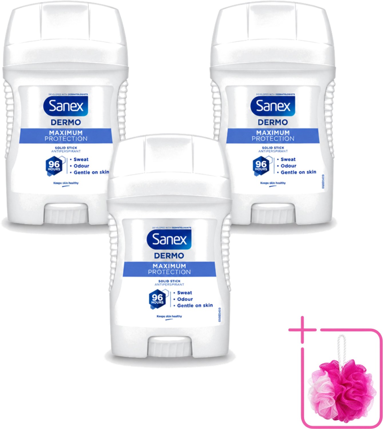 3 x Sanex – Deodorant Stick – Maximum Protection 96H – 50 ml - Bulkverpakking - Anti-transpirant stick - 96 uur bescherming