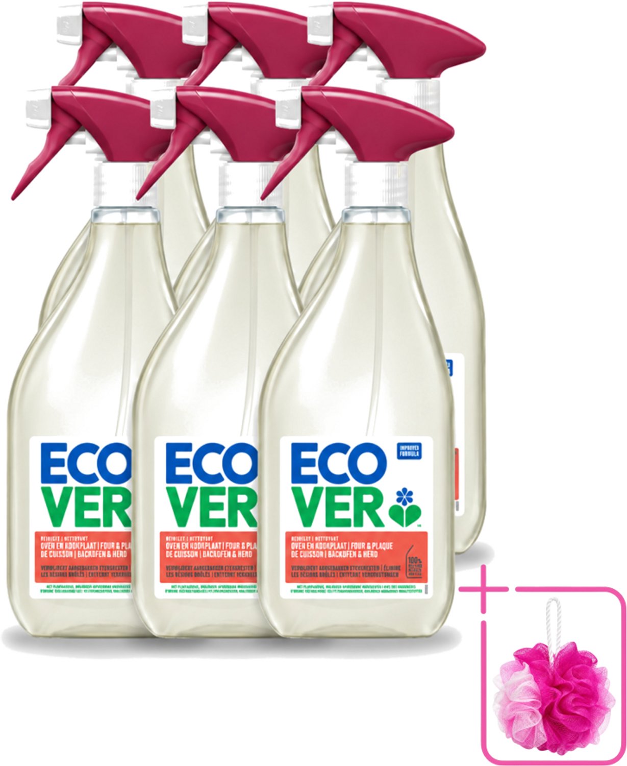 6 x Ecover - Oven- & Kookplaatreiniger - Power Cleaner - 500 ml - Bulkverpakking - Oven reinigen - Douchemop - Kookplaat reinigen