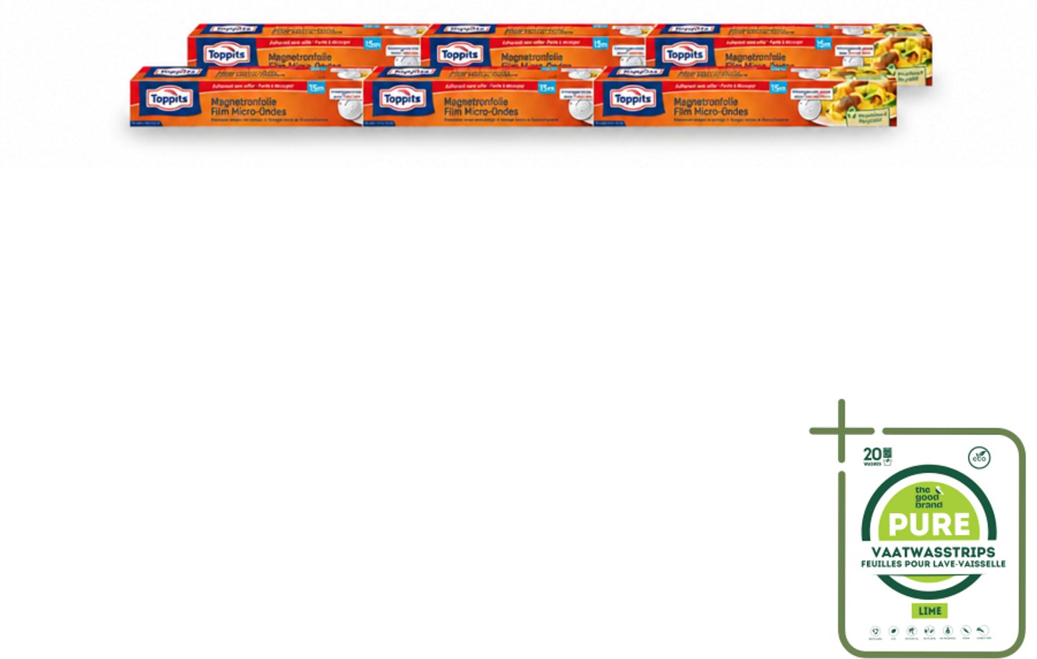 6 x Toppits – Magnetronfolie – 15 m - Grootverpakking - Vaatwasstrips - Microgolffolie - Vochtregulerende Gaatjes - Uitdroging Voorkomen - Condensvorming Verminderen - Zelfklevend
