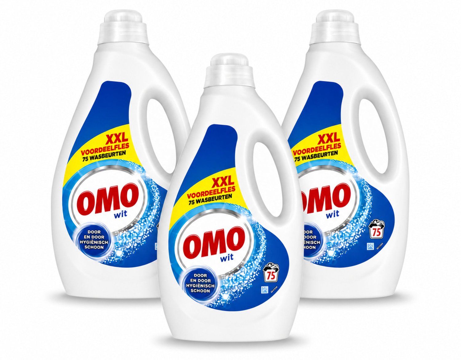 3 x OMO – Vloeibaar Wasmiddel – Wit XXL – 75 Wasbeurten - Voordeelverpakking - 3 stuks