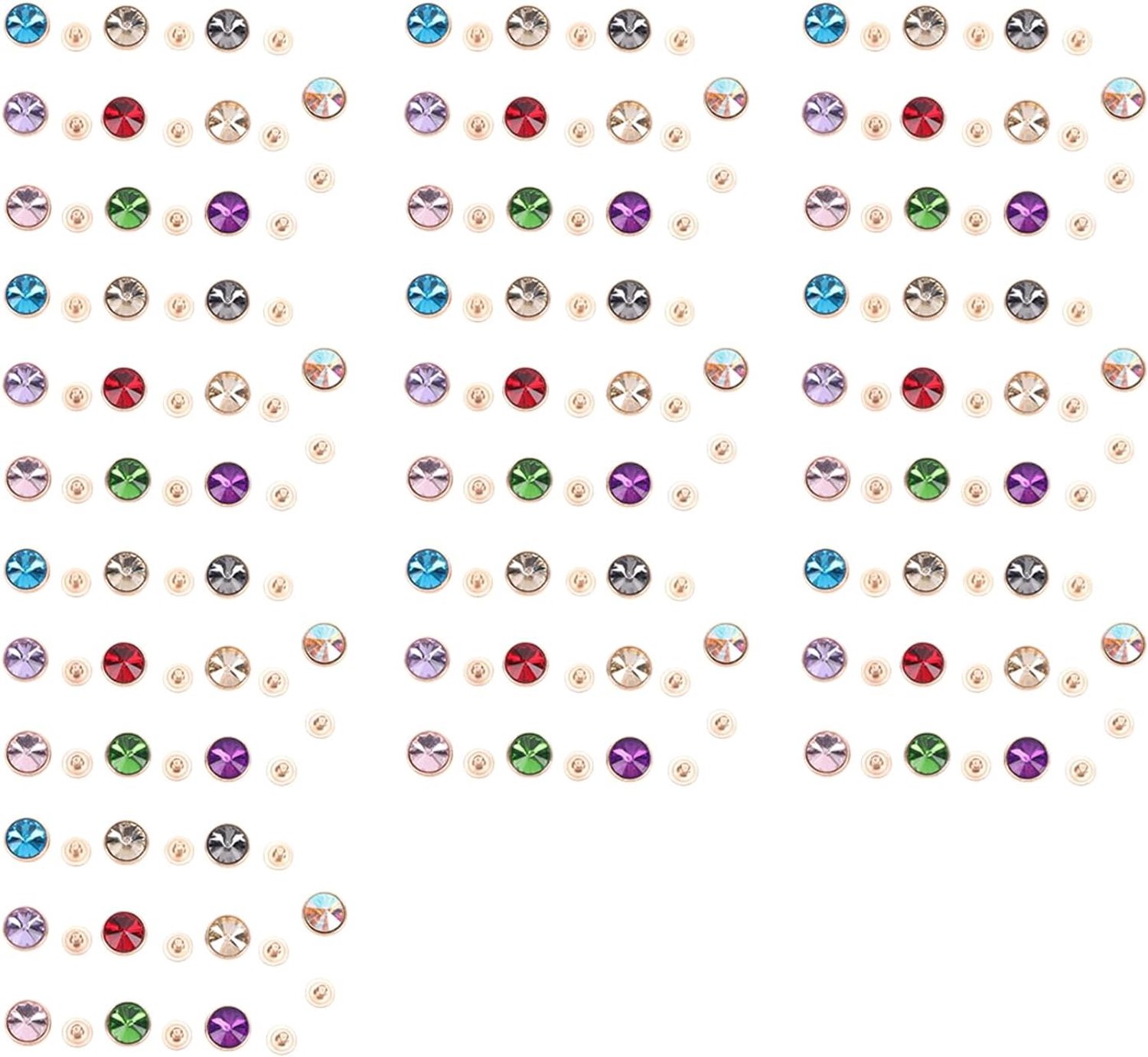 Goshyda 100 Sets 12mm Kristal Klinknagels 10 Kleuren Rijnsteensluitingen
