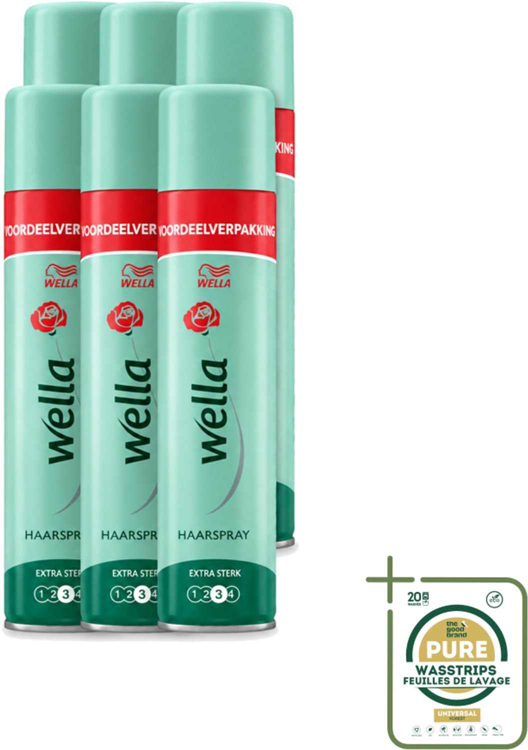 6 x Wella – Forte – Haarspray Extra Strong - 400 ml - Wasstrips - Haarspray - Haarspray Extra Sterk - Haarspray Met UV Bescherming - Haarspray Voor Dagelijkse Gebruik - Haarspray Voor Langdurige Fixatie