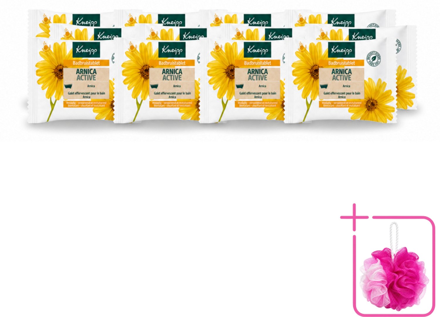 12 x Kneipp - Badbruistablet - Arnica - Bulkverpakking - Badtablet - Douchemop - Arnica