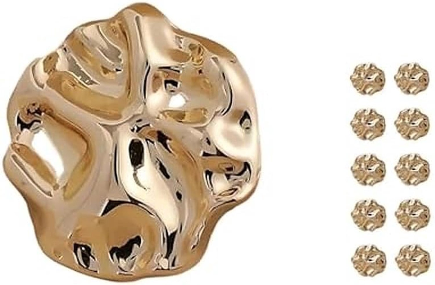 10-Pack 23mm Fashion Gold Metal Buttons - Irregular Vintage-Style Design for Vests, Jackets & DIY Crafts - ShopVlot