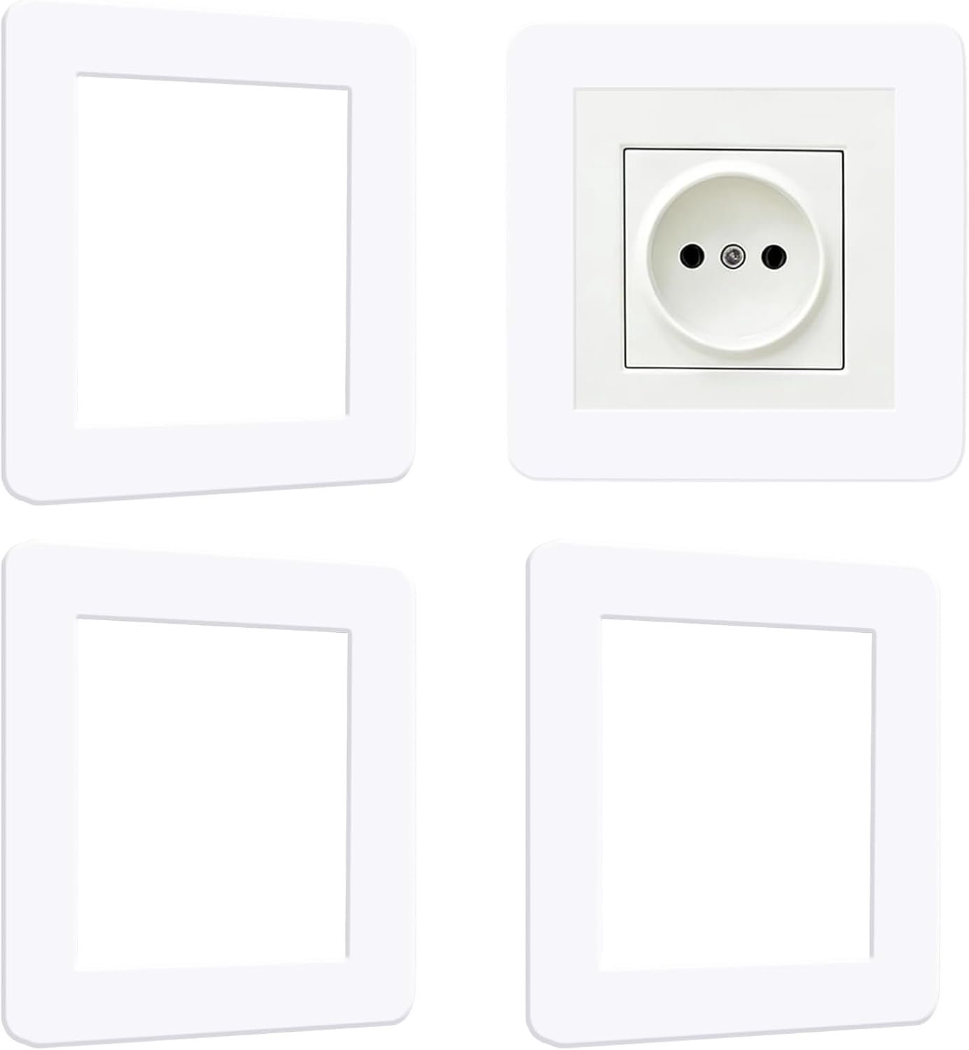 Acrylic Light Switch Surround Cover, 4 Pcs Single Socket Switch Protector Wall Mounted Finger Plate for Switch - ShopVlot