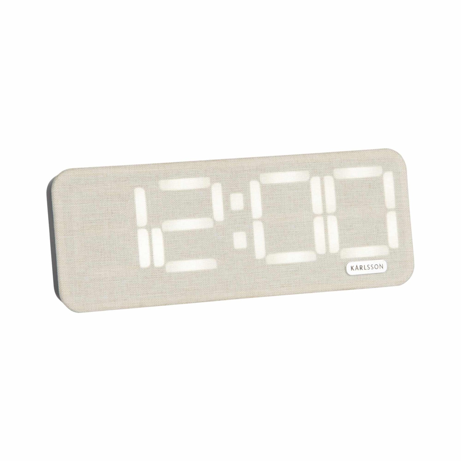 Karlsson Wekker Roanne - Gebroken wit - 21x3.3x8cm - Scandinavisch - Wekker voor slaapkamer - Wekkers