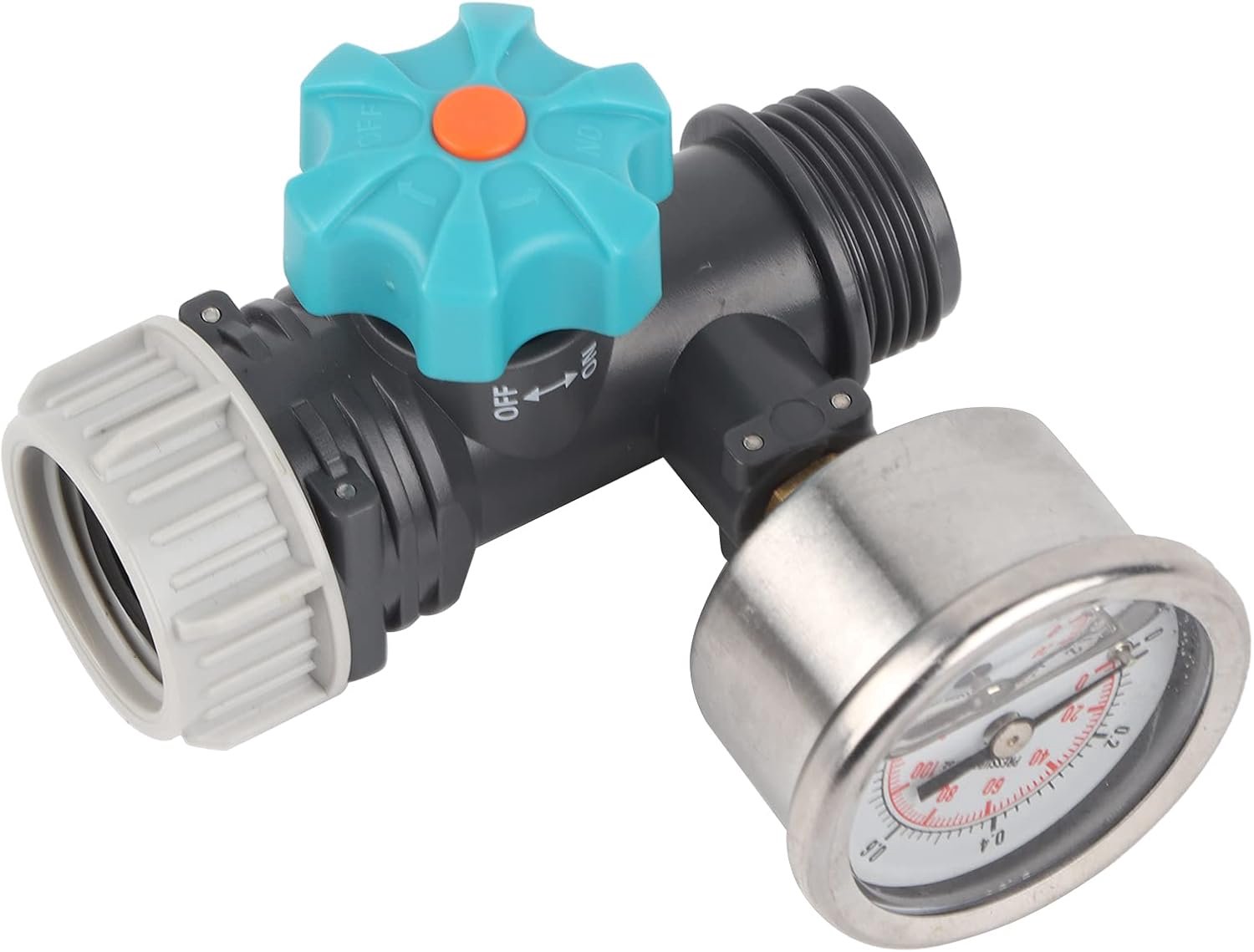G3/4 in Adjustable Water Pressure Control Valve with Pressure Gauge Pressure Regulator Greenhouse Watering Controller - ShopVlot
