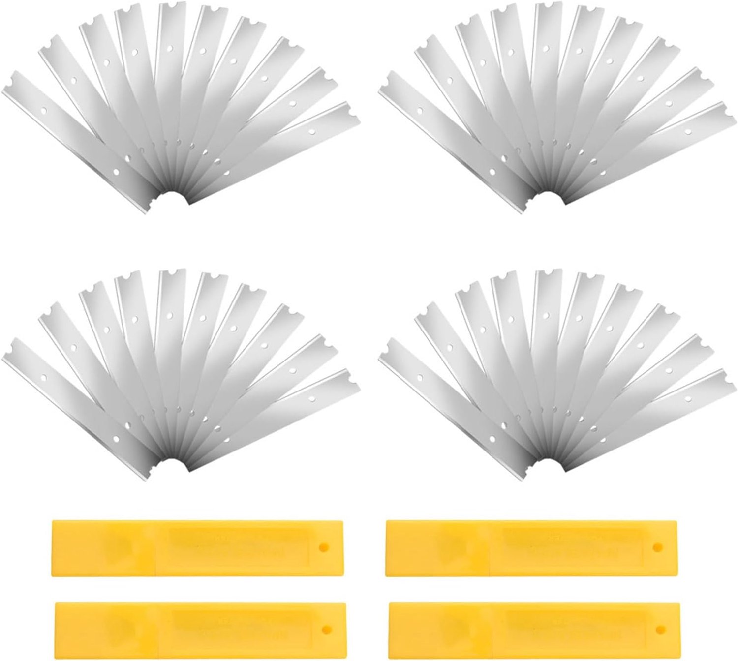 40pcs Scraper Replacement Blades 100mm Carbon Steel Blades for Paint Scraper, Carpet Scraper, Wallpaper Scraper - ShopVlot