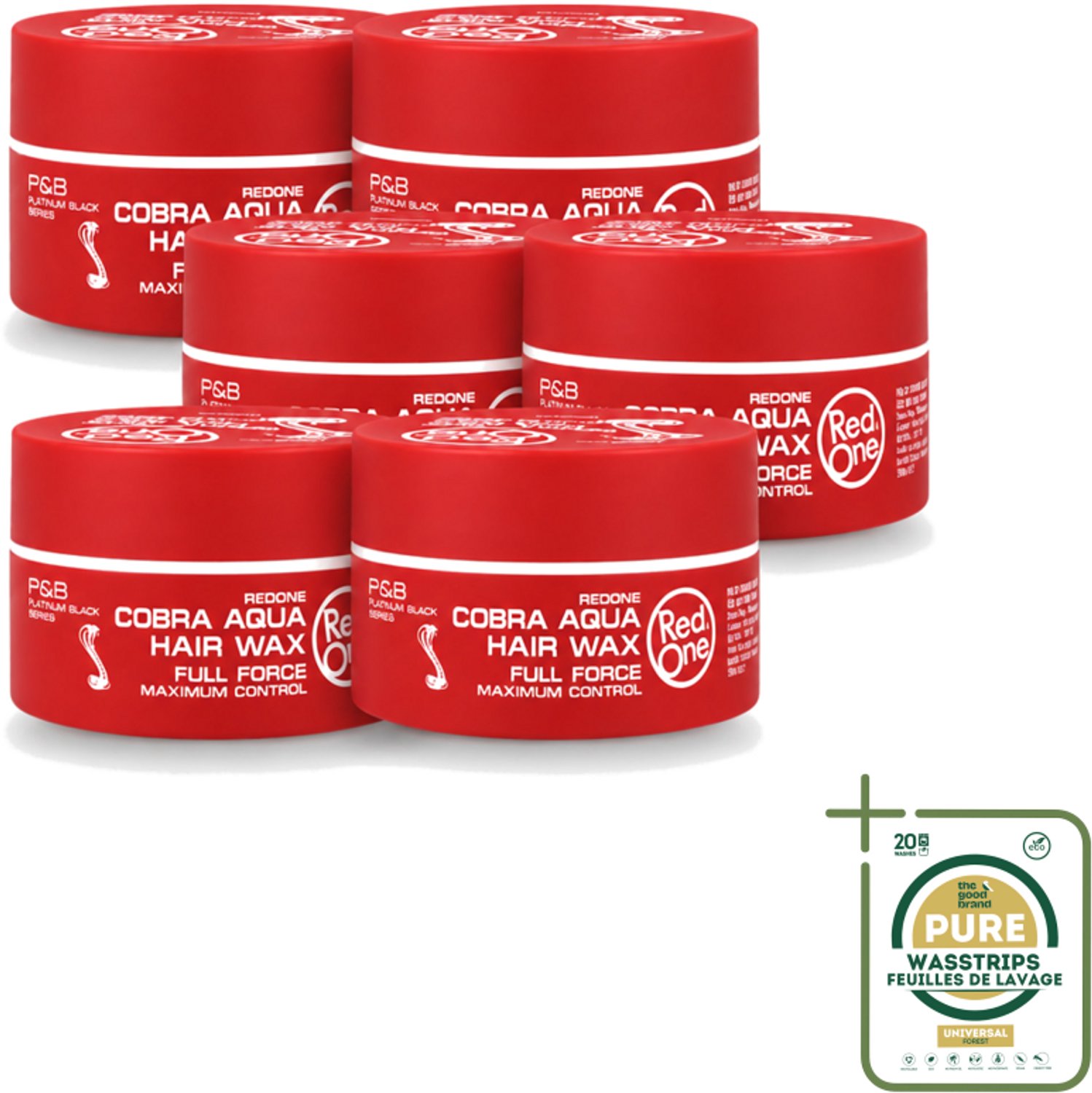 6 x Red One - Haarwax - Cobra Aqua - Maximale Controle - Voor Krachtige Hold & Glans - 150 ml - Haarwax - Styling Wax - Haartype - Haarkleur - Haartypen