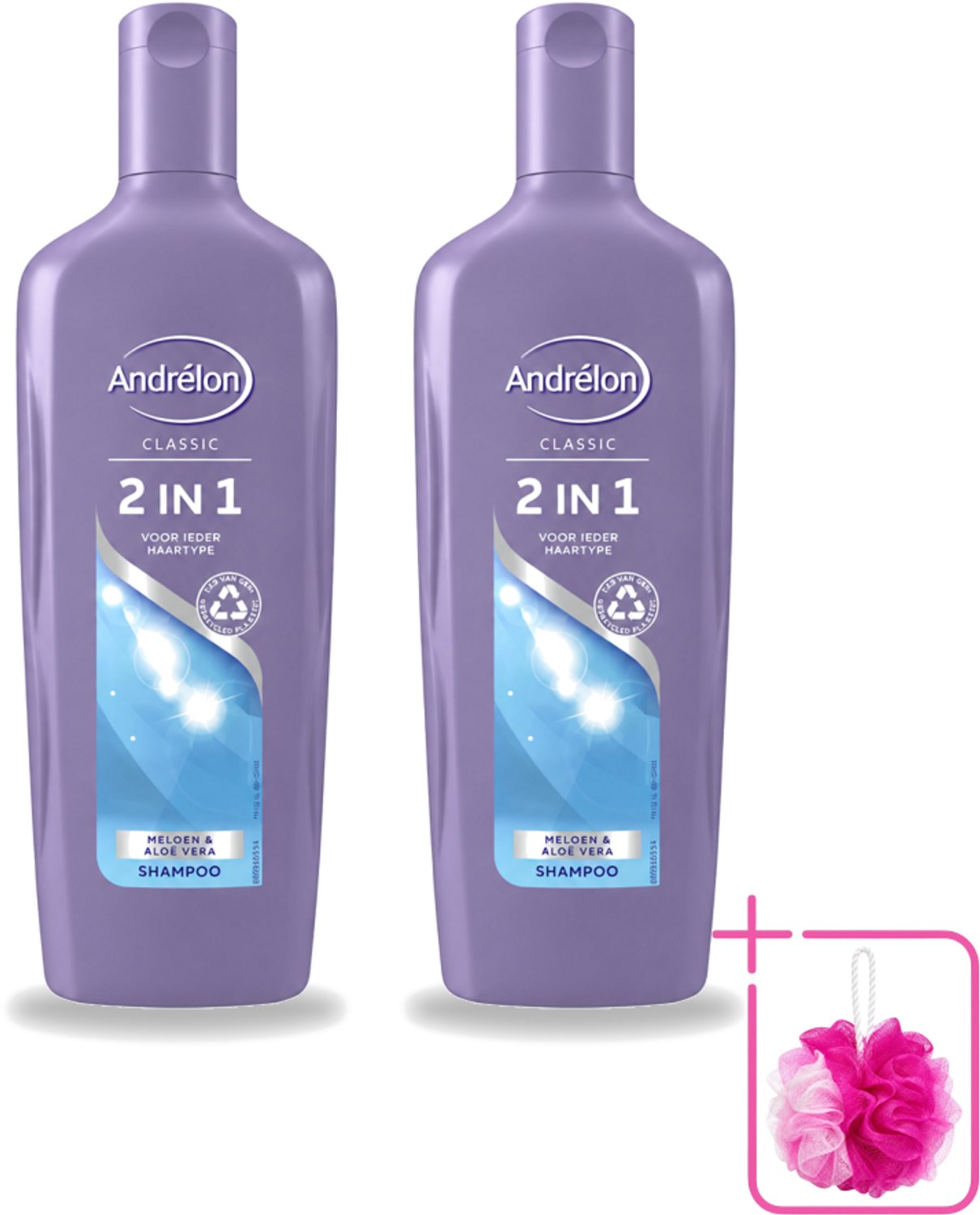 2 x Andrélon - 2-in-1 - Shampoo - Voor Snel & Effectief Wassen - 300 ml - Bulkverpakking - 2-in-1 shampoo en conditioner - Douchemop - Snel wassen