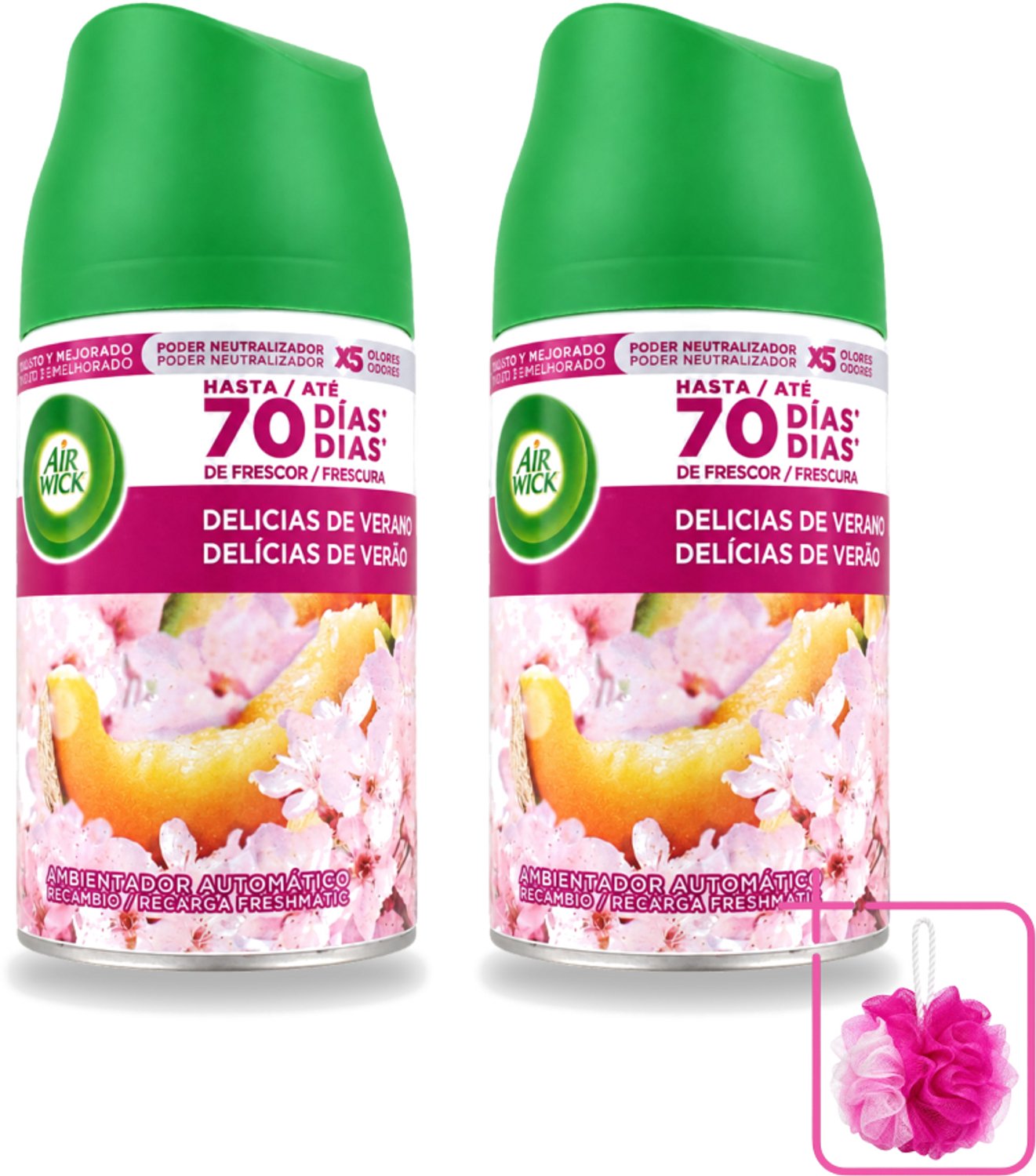2 x Air Wick - Luchtverfrisser Navulling - Zalige Zomer - Automatische Spray - 250 ml - Bulkverpakking - Zomerse geur - Geurverspreider