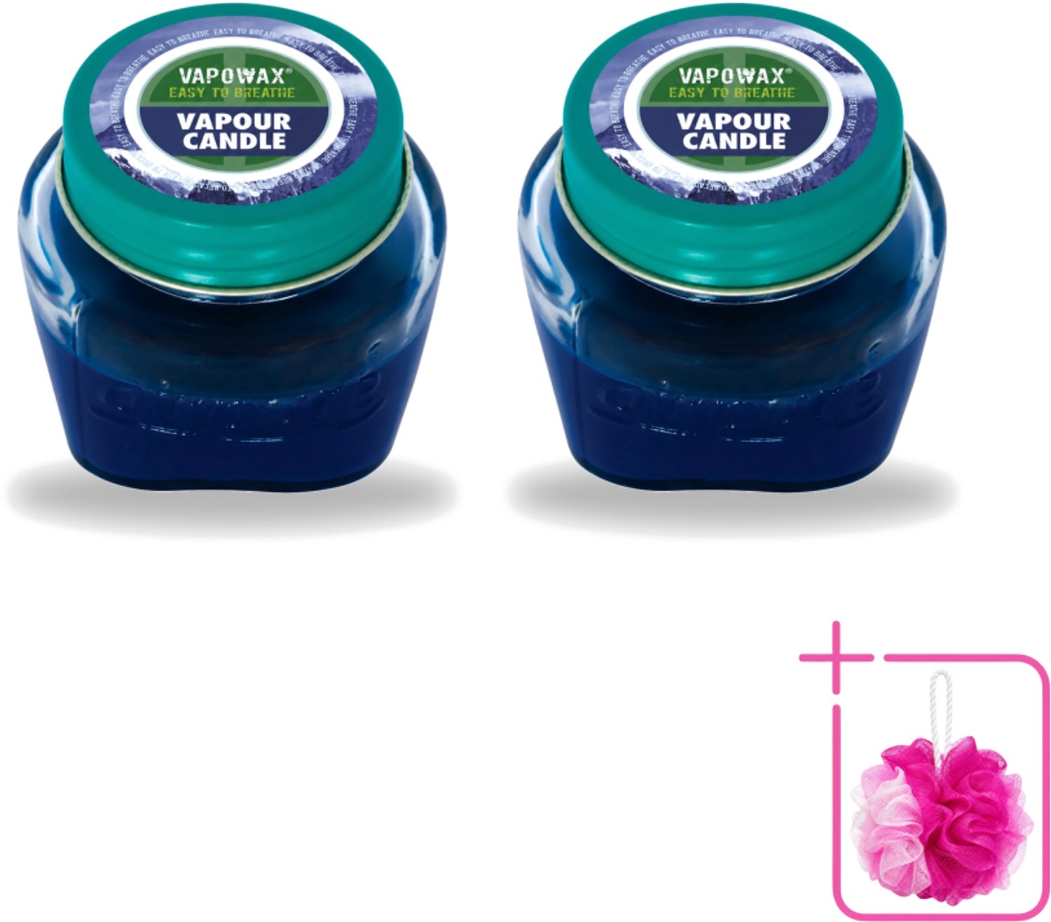 Airpure 2 x Airpure - Kaars Tegen Verkoudheid - Geurkaars - Verlichting bij Verkoudheid - 28,5 g - Bulkverpakking - Kaars tegen verkoudheid - Douchemop - Geurige kaars blauw