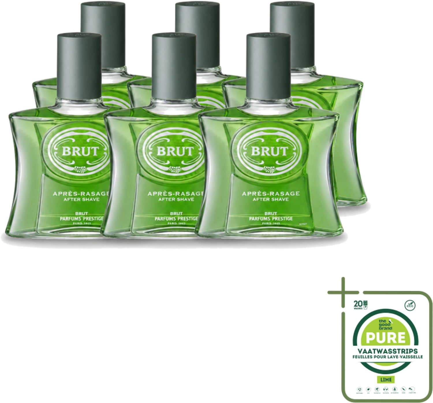 6 x Brut for Men – Aftershave Lotion – 100 ml - Grootverpakking - Vaatwasstrips - Aftershave - Herenverzorging - Klassieke Geur - Scheren - Huid Verzorgen