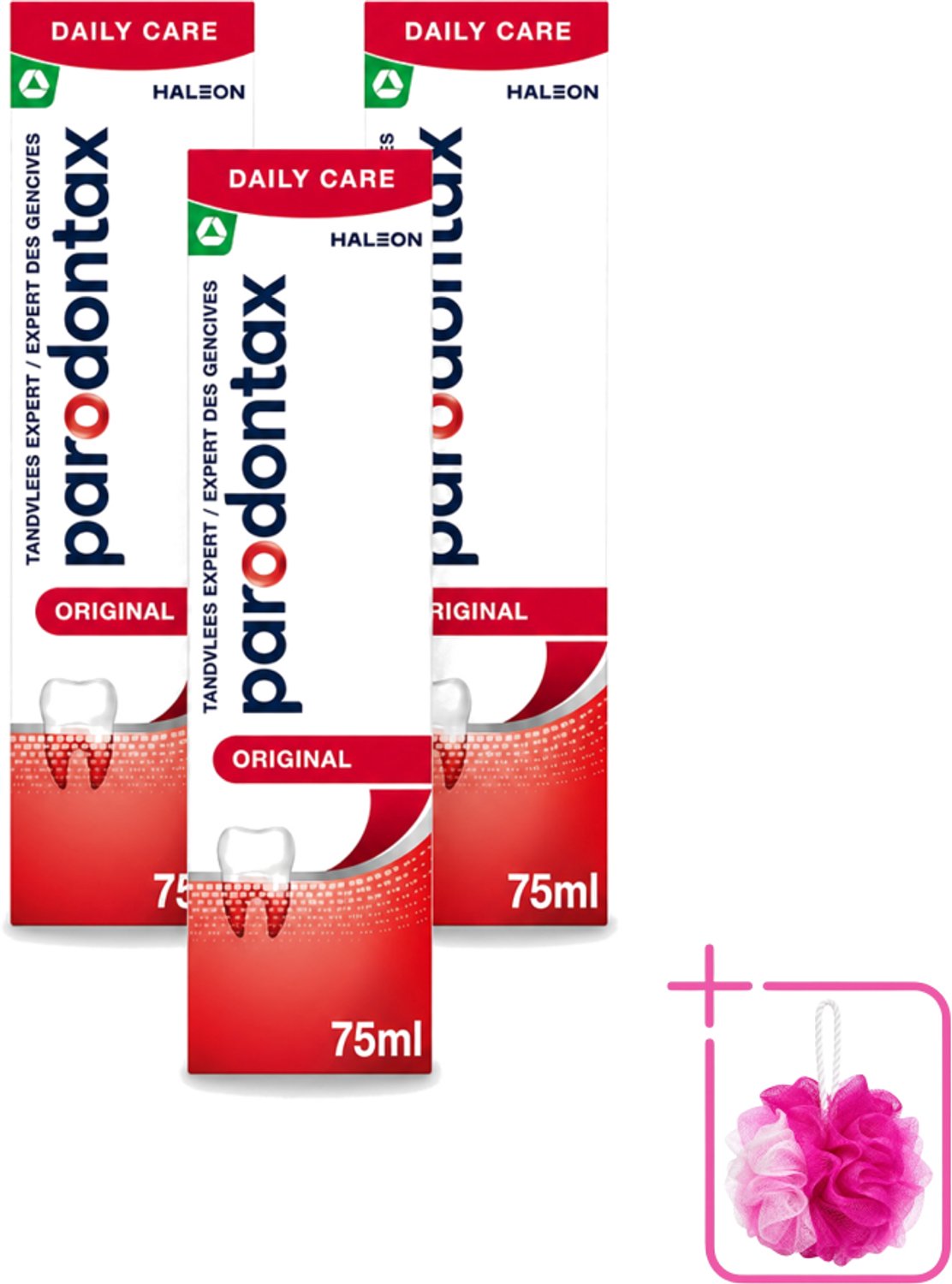 3 x Parodontax - Tandpasta - Original - Versterkt Tandvlees & Verwijdert Tandplak - 75 ml - Bulkverpakking - Tandpasta - Douchemop - Tandvlees